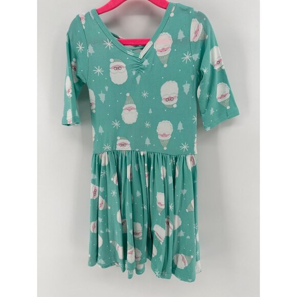 Dotdotsmile Girls Dress Size 3/4 Santa Print New with Tags - Picture 1 of 3